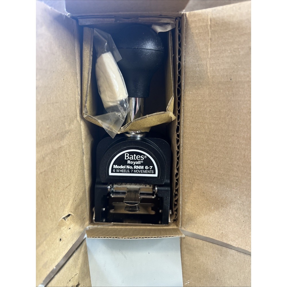 Bates Royall Automatic‎ Numbering Machine RNM 6-7 In Box With Manual and Ink - Picture 2 of 8